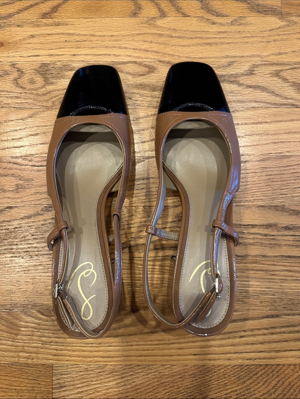 Sam Edelman Two-Tone Brown and Black Slingback Flats